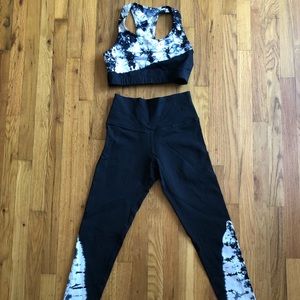 Electric and Rose legging and Bra set